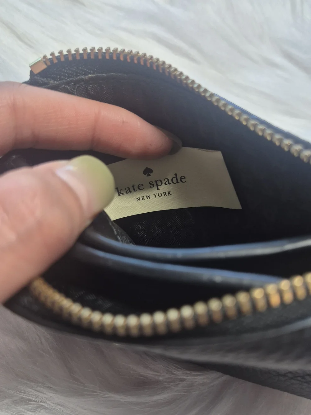 New Women’s Kate Spade Change Purse / Card Case – Black Leather